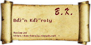 Bán Károly névjegykártya