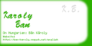 karoly ban business card